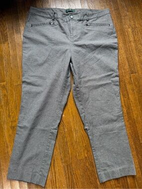 Ralph Lauren Women’s Gray Micro-Pattern Dress Pants
